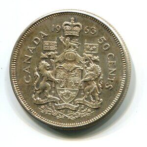 1963 Canada Silver Half Dollar Coin (l19)